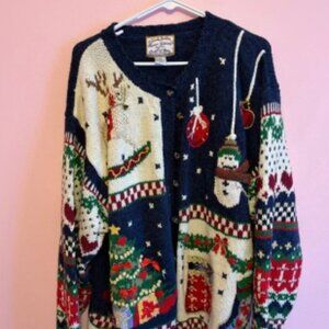 Cozy Christmas Cardigan with Festive Patterns
